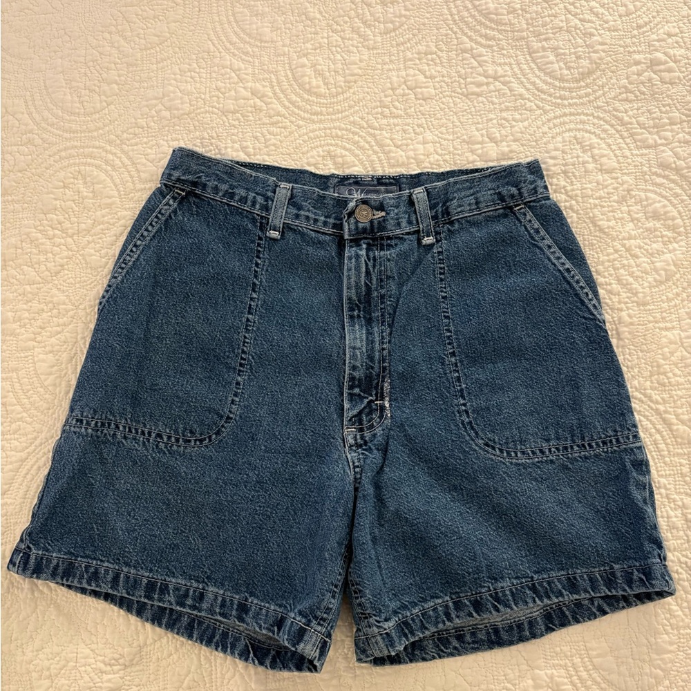 High-Rise Vintage Wrangler Dark Wash Denim Shorts